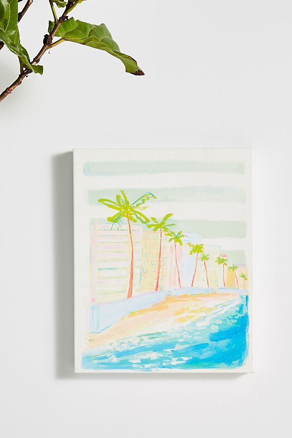 Slide View: 1: Palm Trees Canvas Wall Art