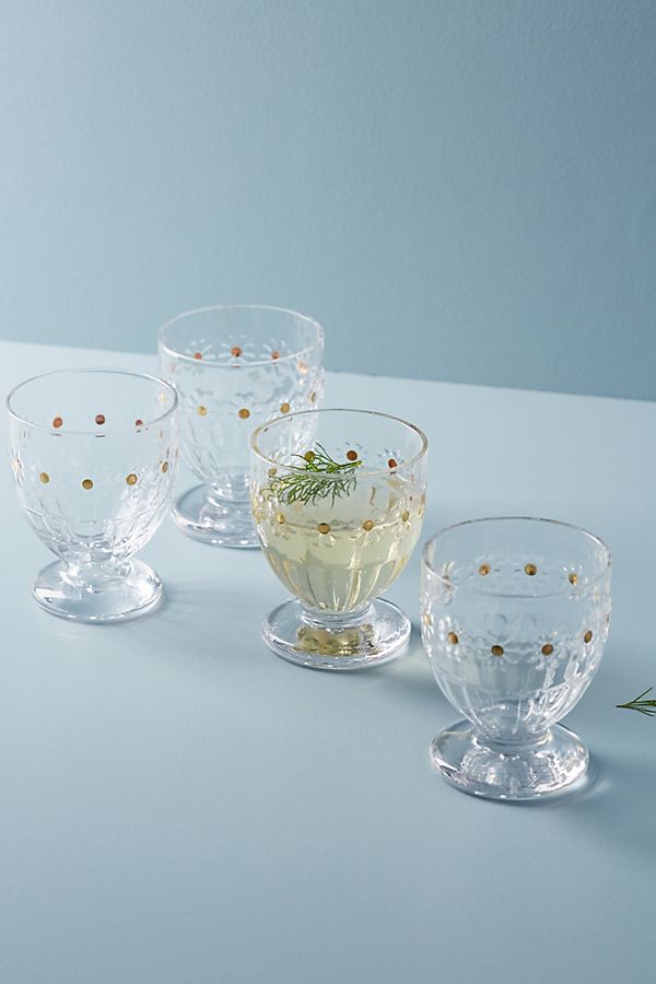 Slide View: 1: Daisy Glasses, Set of 4