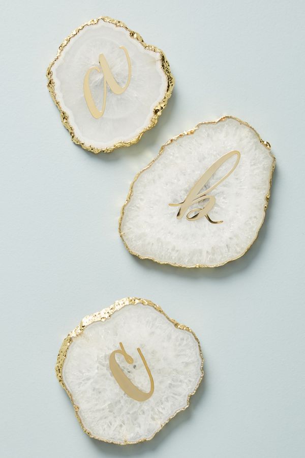 Monogram Agate Coaster | Anthropologie