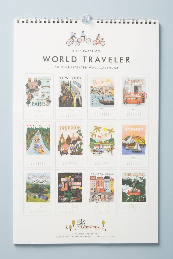 Rifle Paper Co. World Travel 2019 Calendar Anthropologie