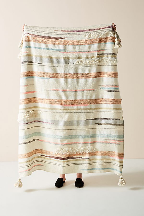 Slide View: 1: Jess Feury Woven Sunstreak Throw Blanket