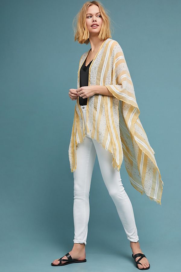 Slide View: 1: Sunshine Striped Kimono