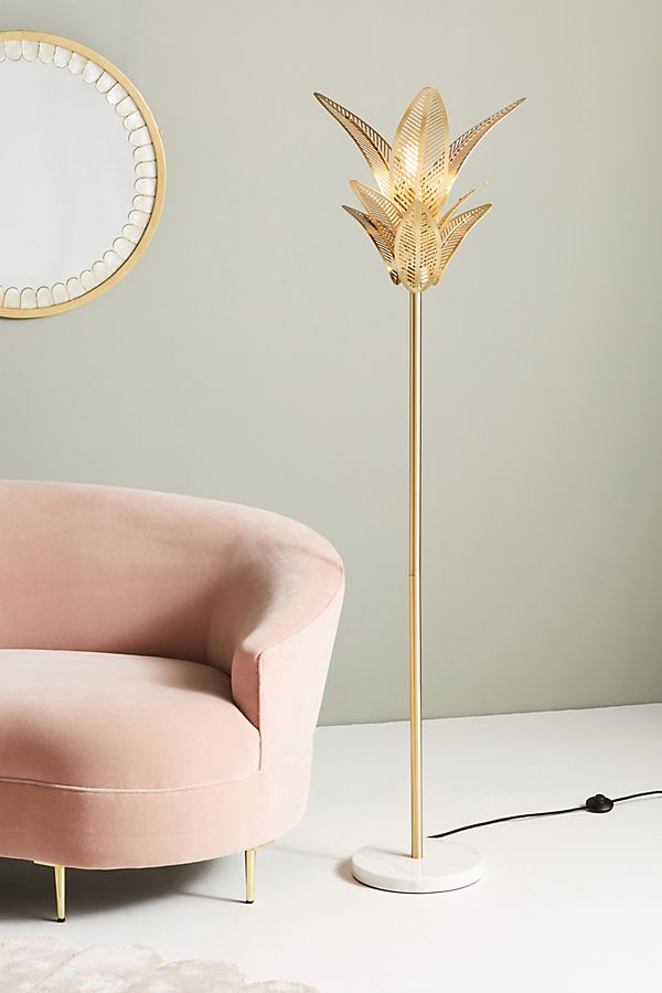 Slide View: 1: Palm Frond Floor Lamp