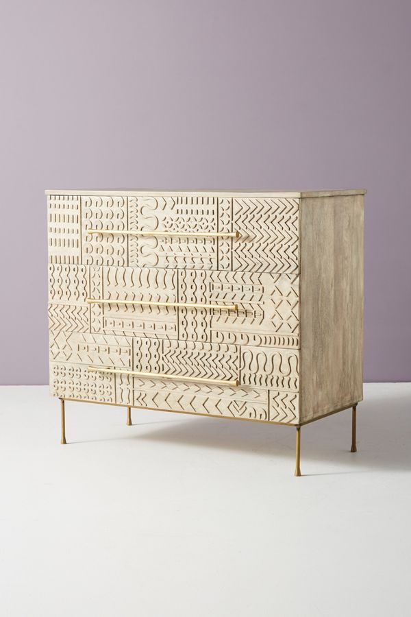 CarvedPatchwork ThreeDrawer Dresser Anthropologie