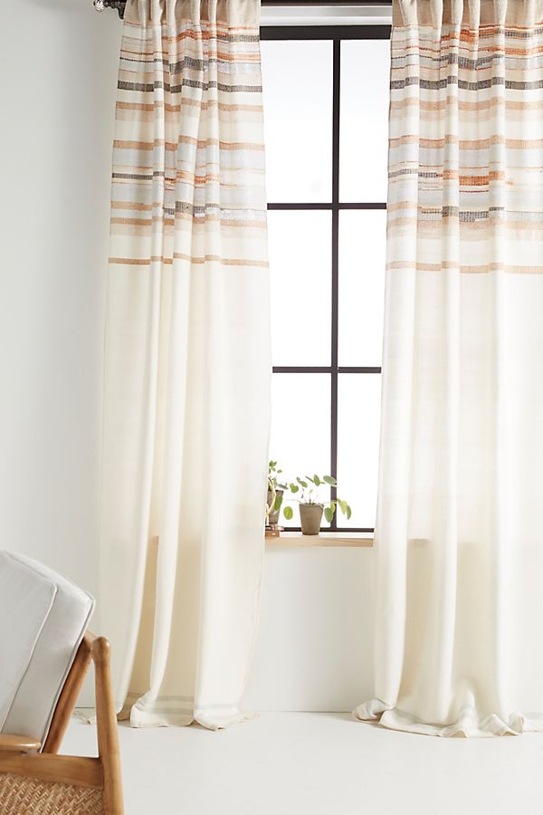 Slide View: 1: Woven Sunstreak Curtain