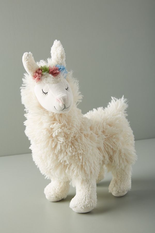 llama stuffed animal with pink bow
