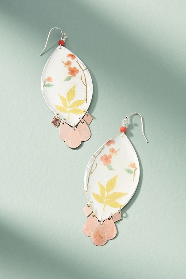 Slide View: 1: Painted Gardens Drop Earrings