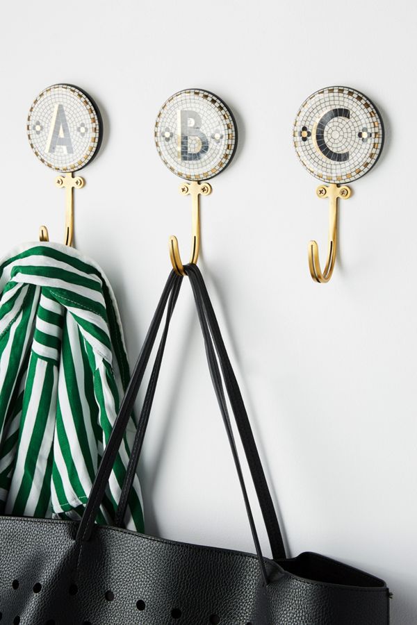 Tiled Margot Monogram Hook | Anthropologie