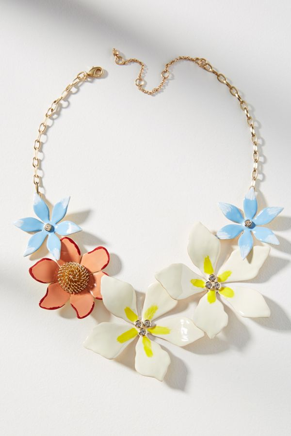 Plumeria Bouquet Bib Necklace | Anthropologie