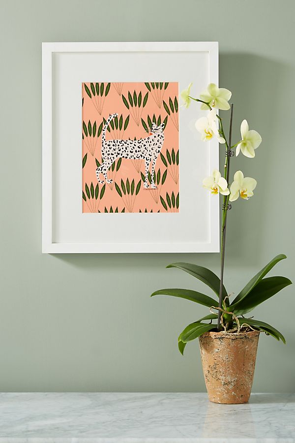 Slide View: 1: Cheetah on Leaves Wall Art