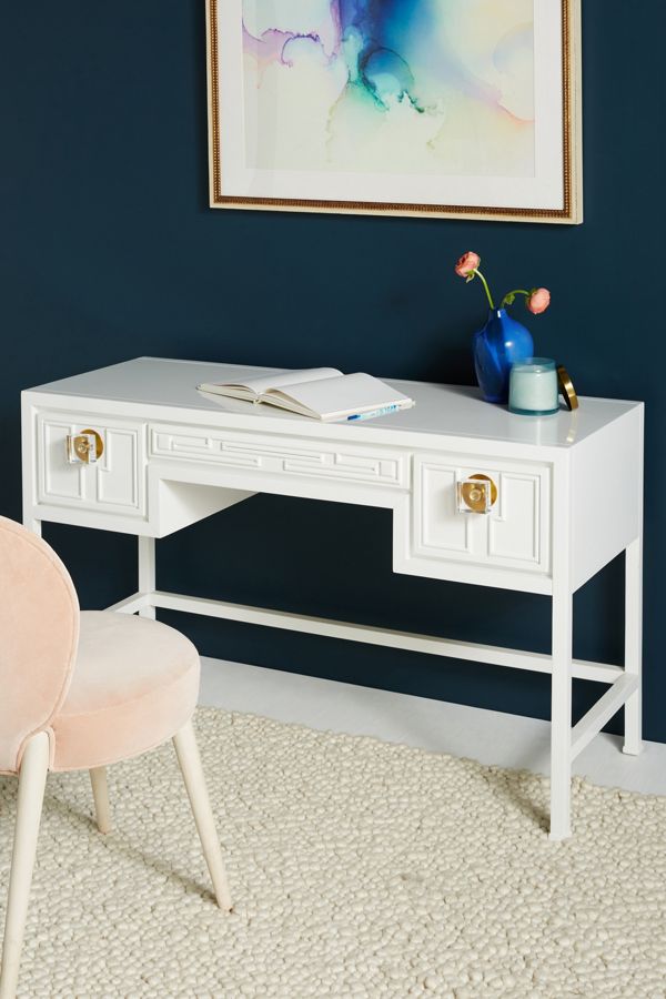 Lacquered Carre Desk | Anthropologie