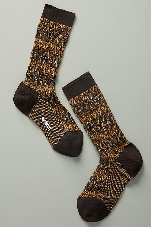 Slide View: 1: Missoni Textured Knee-High Socks