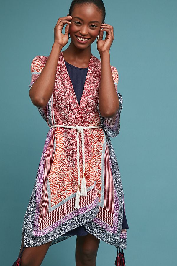 Slide View: 1: Coastline Tasseled Kimono