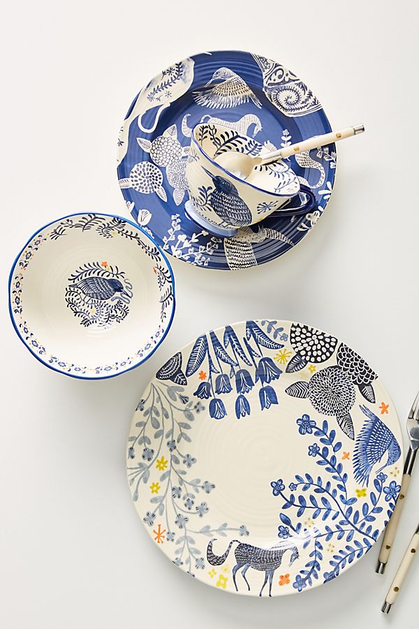 Slide View: 1: Saga Dinner Plates, Set of 4