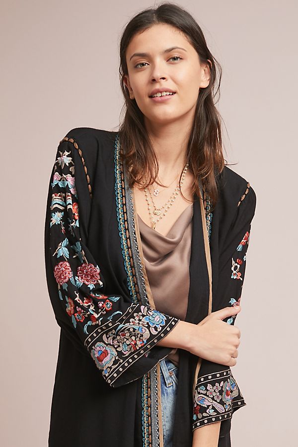 Slide View: 1: Flo Embroidered Kimono