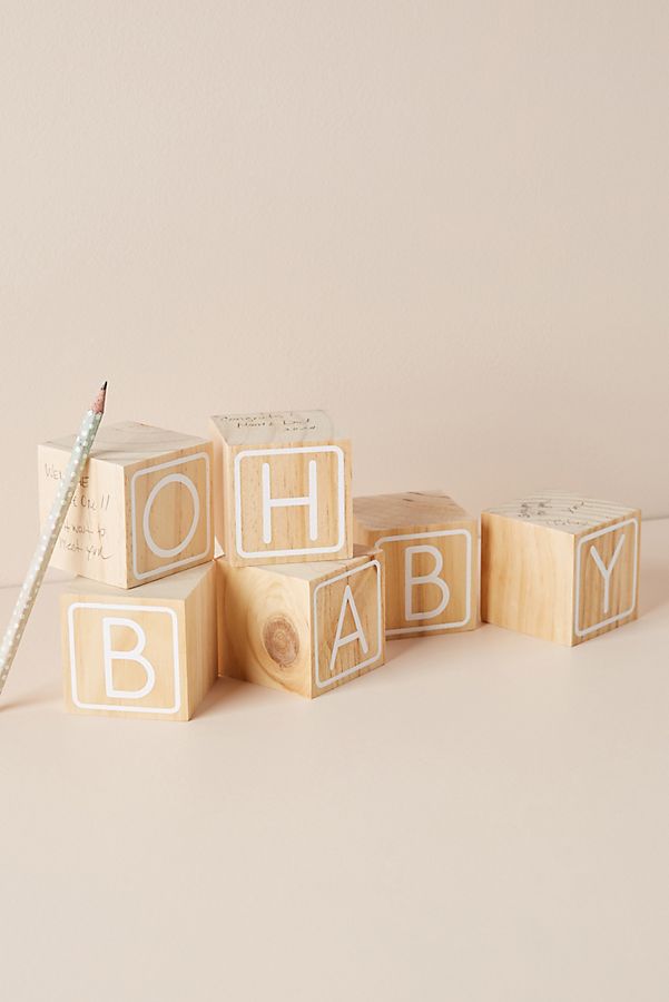 Slide View: 1: New Baby Building Block Guest Book