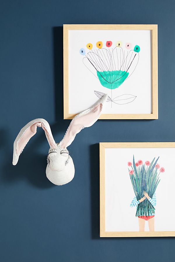 Slide View: 1: Plush Bunny Bust