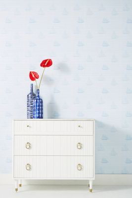 Anthropologie Sailboat Wallpaper In Blue