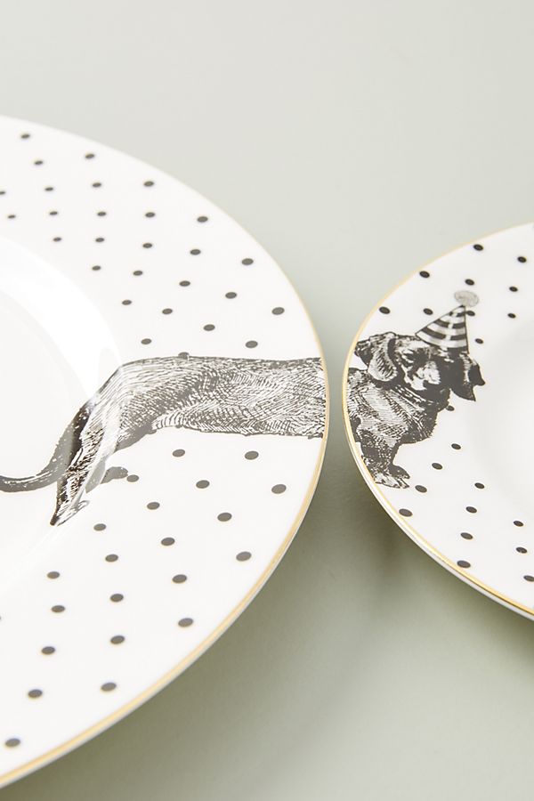 Partying Dachshund Plate Set