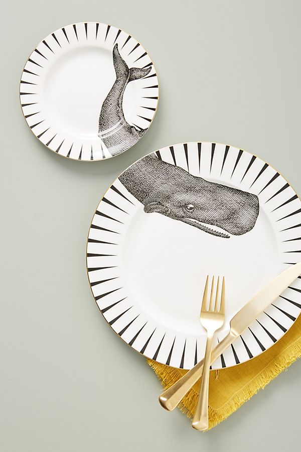 Fun whale plate set