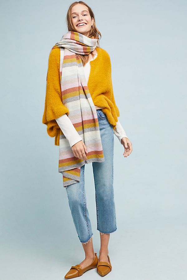 Slide View: 1: Striped Cashmere Scarf
