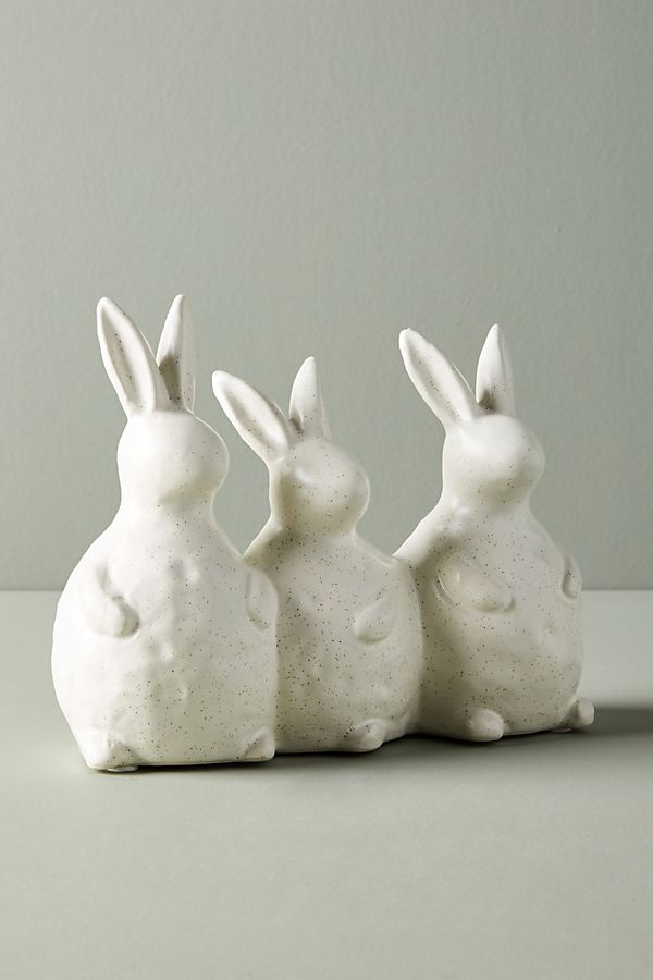 Slide View: 1: Bunny Trio Decorative Object