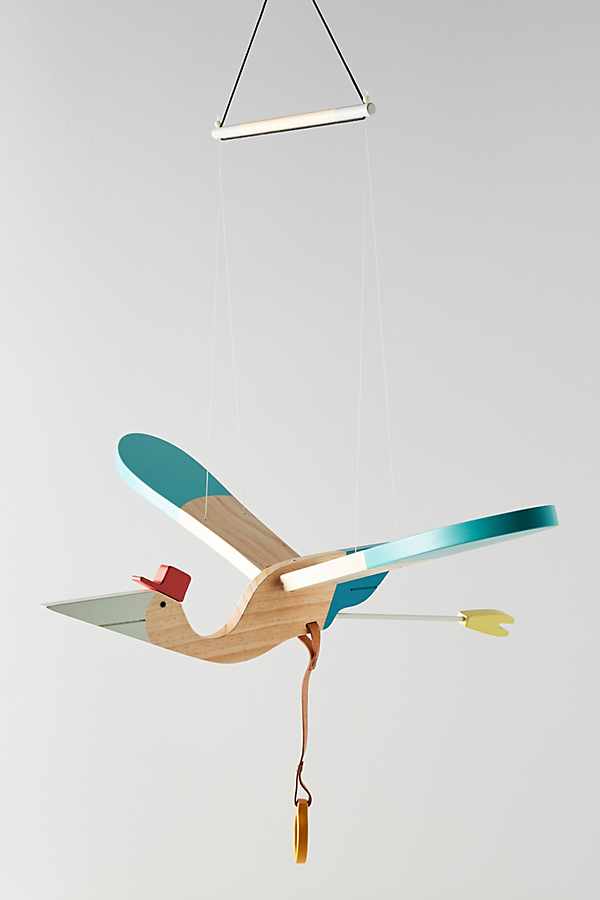 Slide View: 1: Wooden Stork Mobile