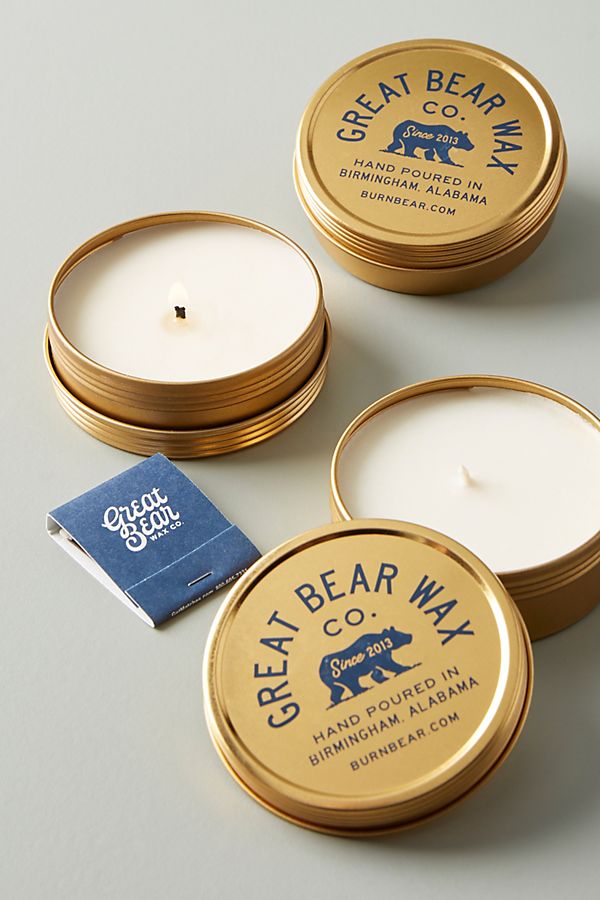 Slide View: 1: Great Bear Wax Co. Candles, Set of 3