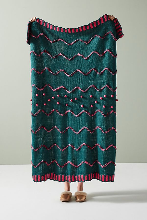 Slide View: 1: Happy Holly Throw Blanket