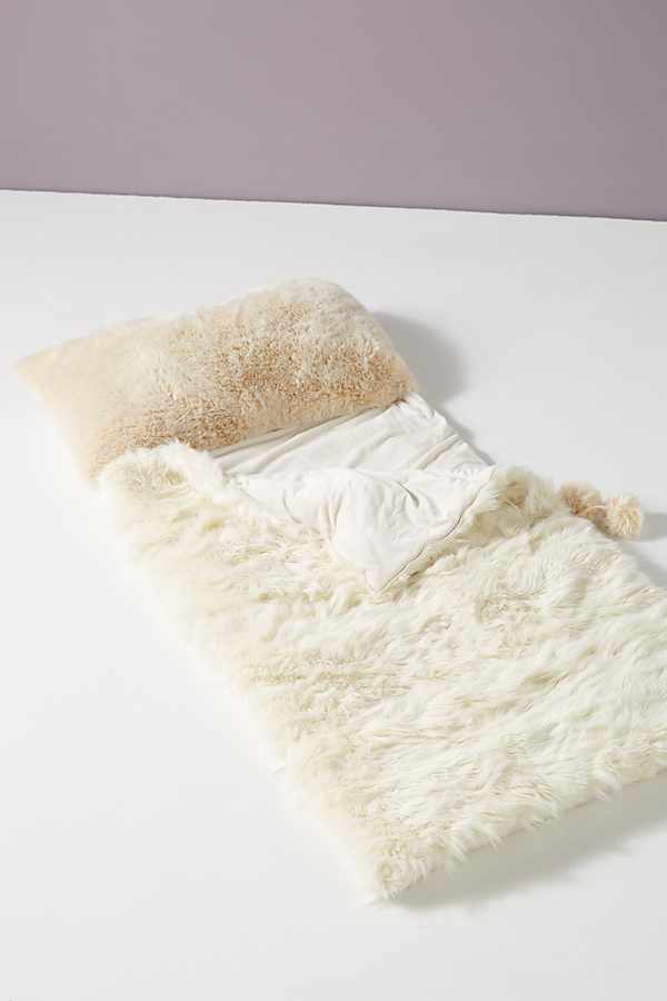 Slide View: 1: Faux Fur Sleeping Bag