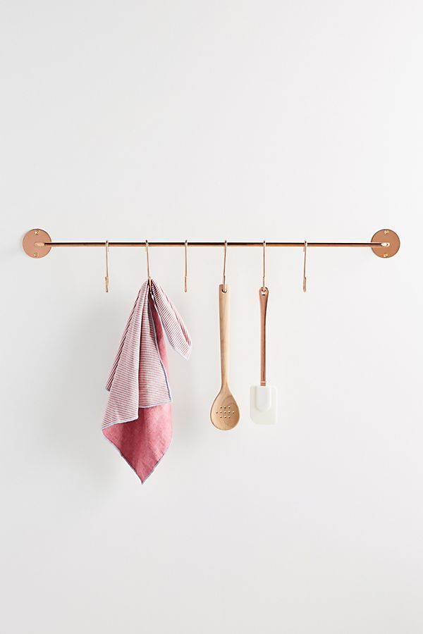 Slide View: 1: Lea Wall-Mounted Pot & Utensil Rack