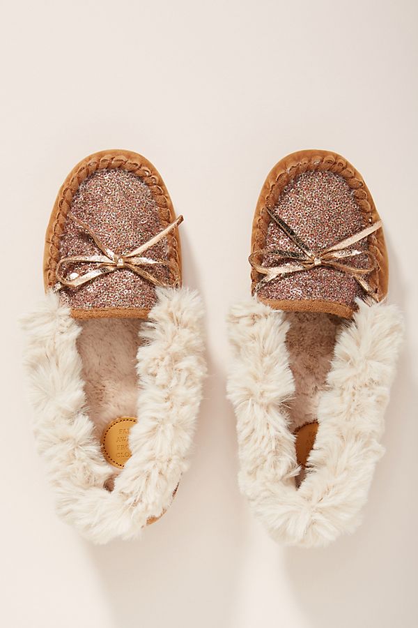 Slide View: 1: Far Away From Close Sequined Moccassin Slippers