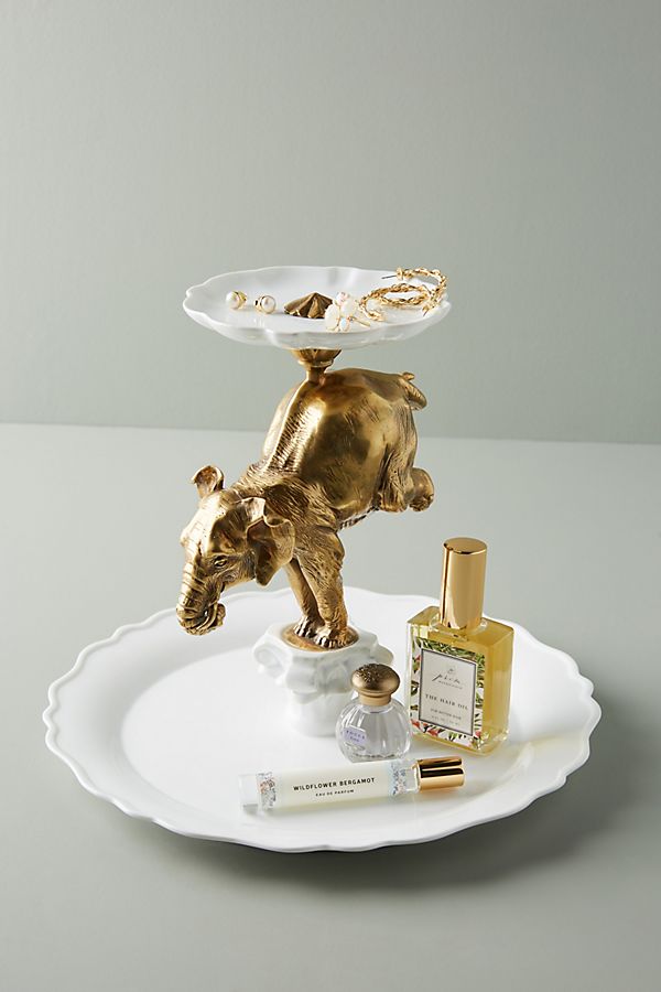 Slide View: 1: Elephant Decorative Tray
