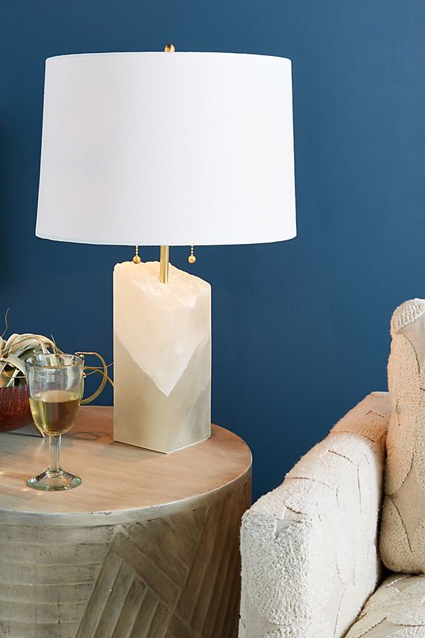 Slide View: 1: Alabaster Lamp Ensemble
