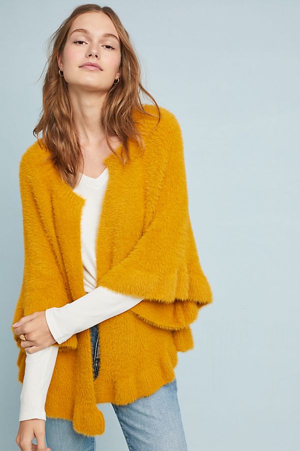 Slide View: 1: Marigold Ruffled Kimono