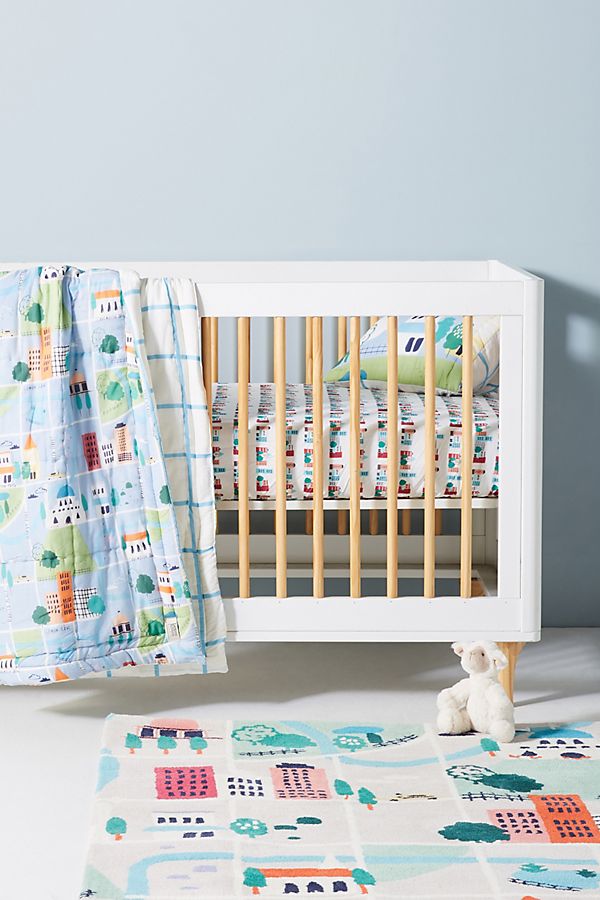 Slide View: 1: Lemon Ribbon Around Town Kids Quilt