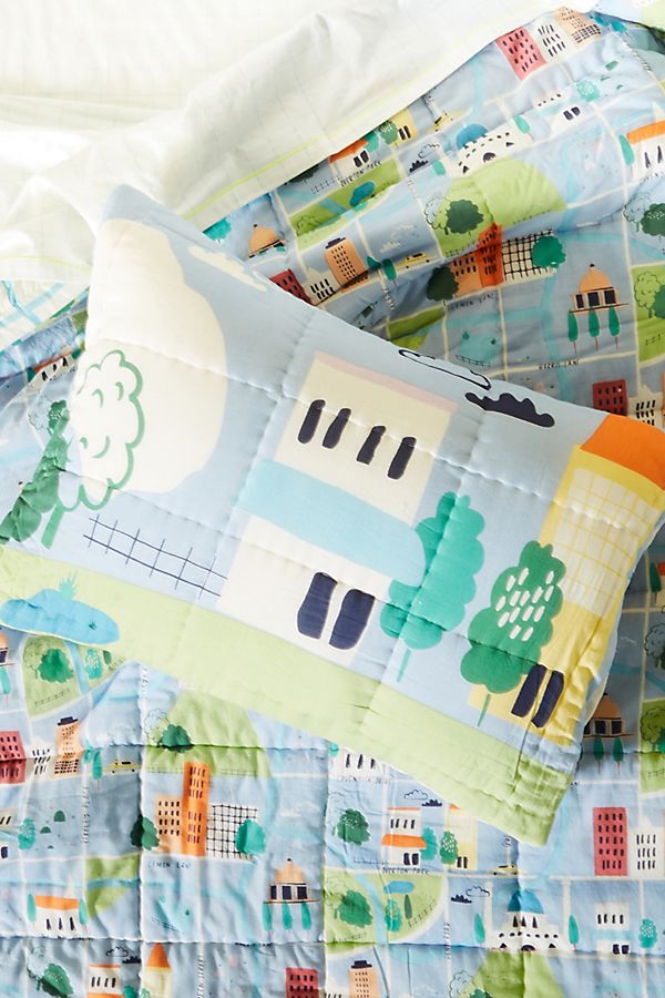 Slide View: 1: Lemon Ribbon Around Town Kids Sham