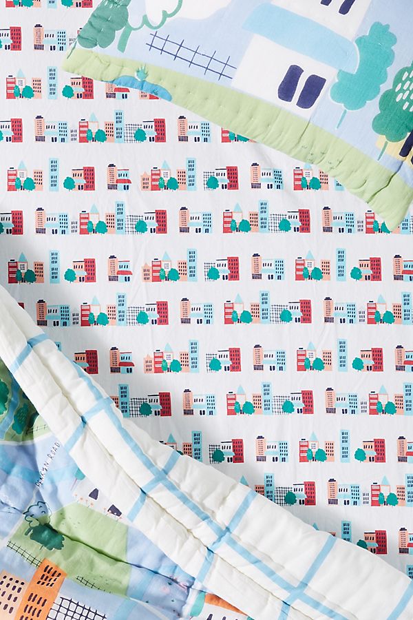 Slide View: 1: Lemon Ribbon Big City Crib Sheet