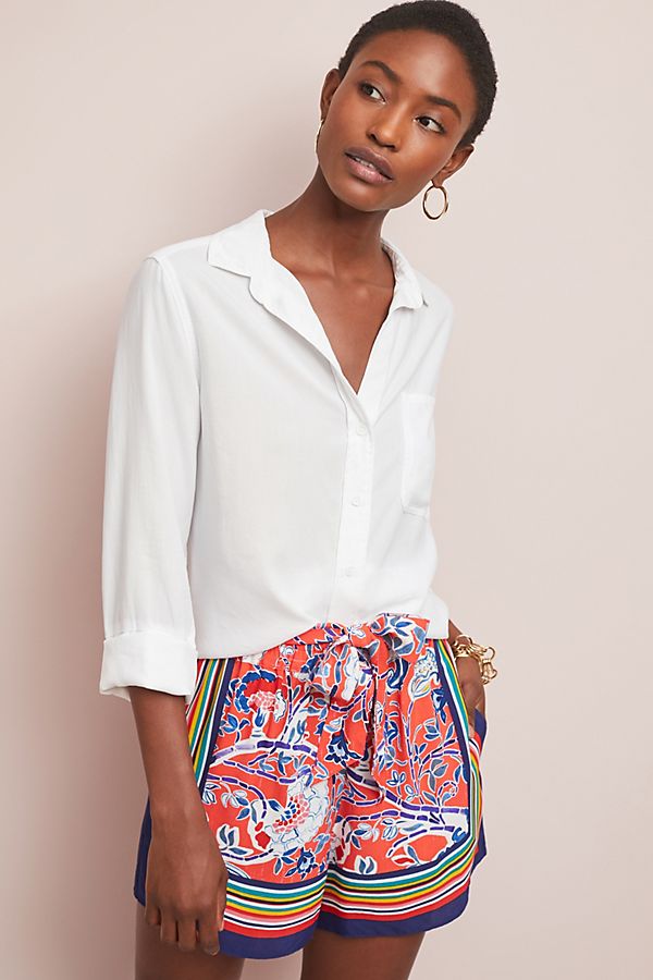 Slide View: 1: Sydney Scarf-Printed Shorts