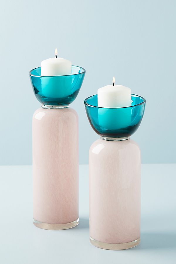 Slide View: 5: Colorblocked Candle Holder