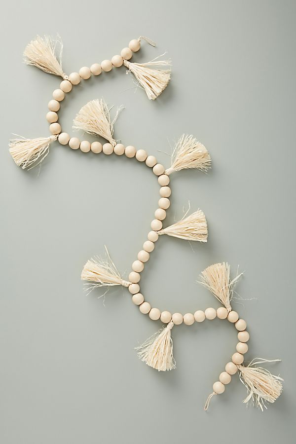 Slide View: 1: Beaded Wooden Garland