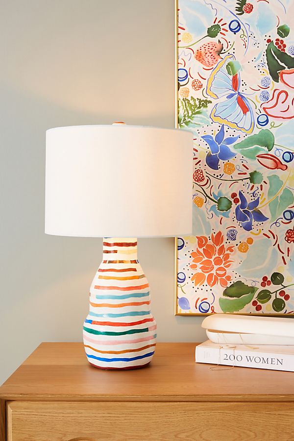Slide View: 1: Casey Striped Lamp Ensemble