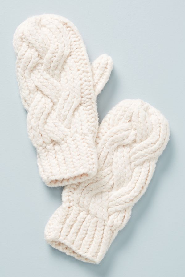 Cable-Knit Mittens | Anthropologie