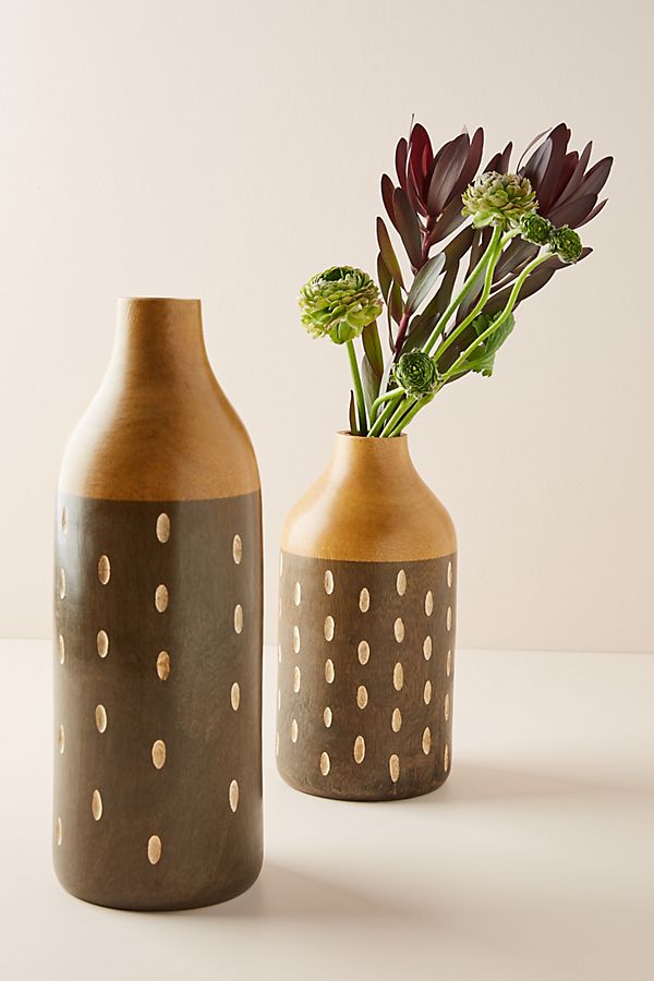 Slide View: 1: Wooden Reid Vase