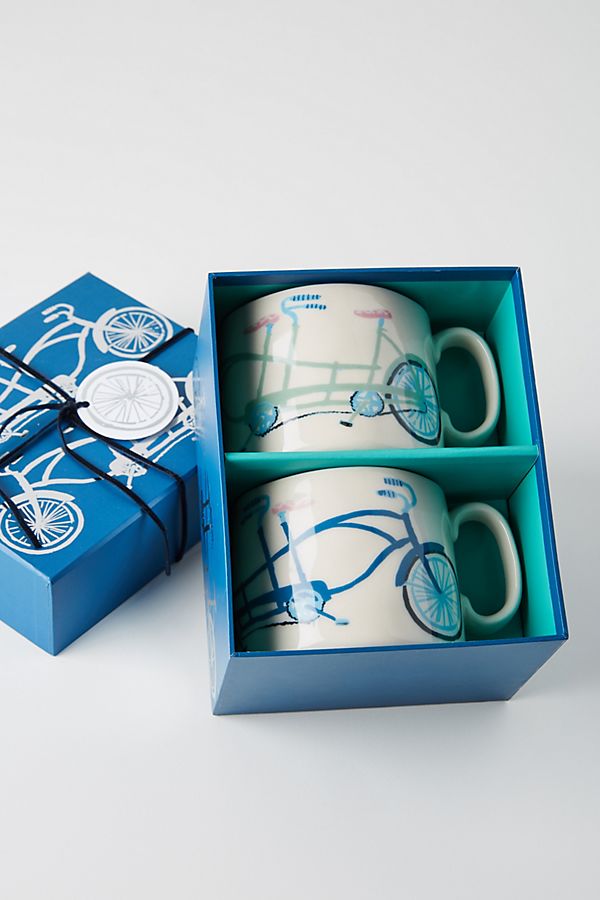 Slide View: 4: A Bicycle For Two Mugs, Set of 2