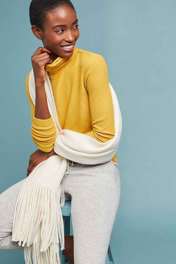Slide View: 1: Brushed Fleece Turtleneck