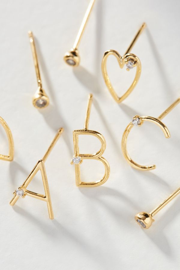 Holiday Cheers Monogram Post Earring Set | Anthropologie