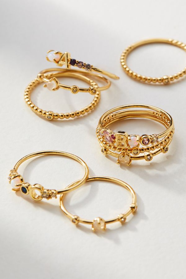 Monogram Stacker Ring Set | Anthropologie