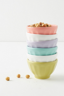 Anthropologie Mini Matte Latte Bowls, Set Of 6 In Assorted
