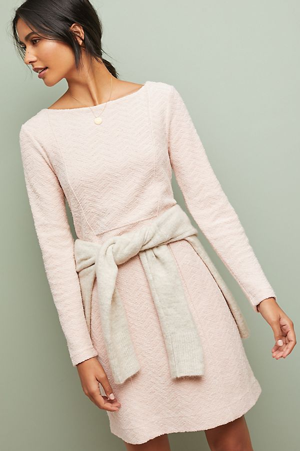 Slide View: 1: Textured Chevron Dress